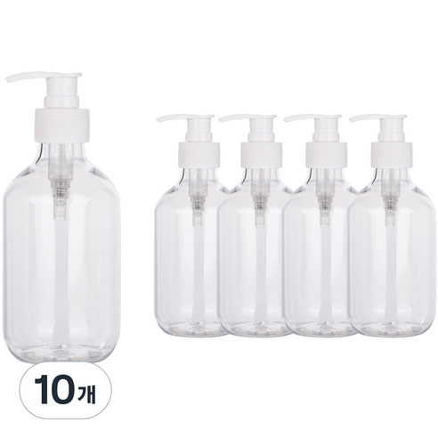 선동상사 펌프 공병 로션 샴푸 용기 300ml, 흰색캡, 10개
