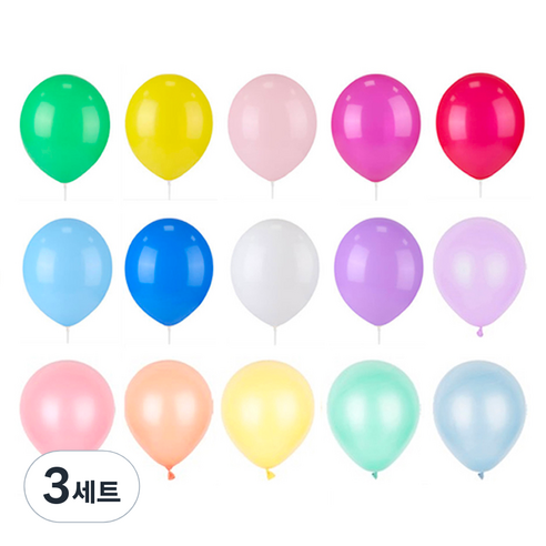 미니풍선 13cm 200p 세트, 혼합색상, 3세트