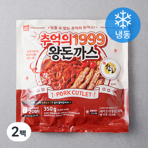 돈까스  잇웨이브 추억의 1999 왕돈까스 (냉동), 350g, 2팩