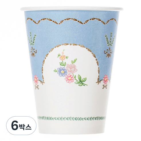 블린 스윗 티타임 블루 종이컵 260ml, 10개, 6개