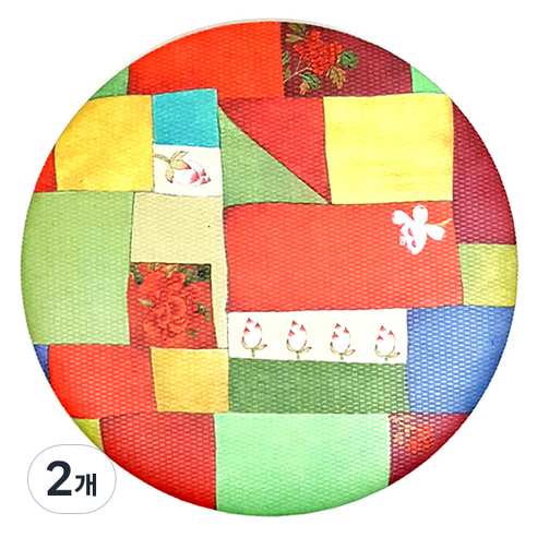 디자인가안채 양면손거울 조각보 75 x 75 mm, 혼합 색상, 2개