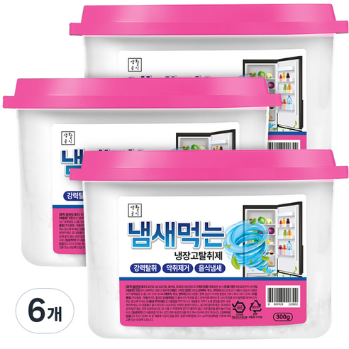 생활공식 냄새먹는 냉장고 탈취제, 300g, 6개