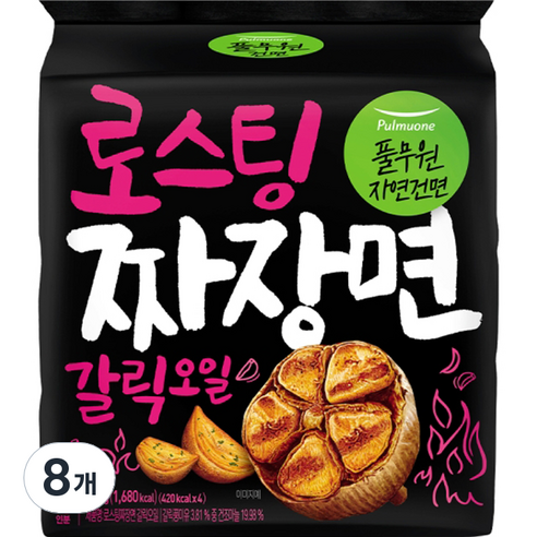 풀무원 로스팅 짜장면 갈릭오일 105g, 8개
