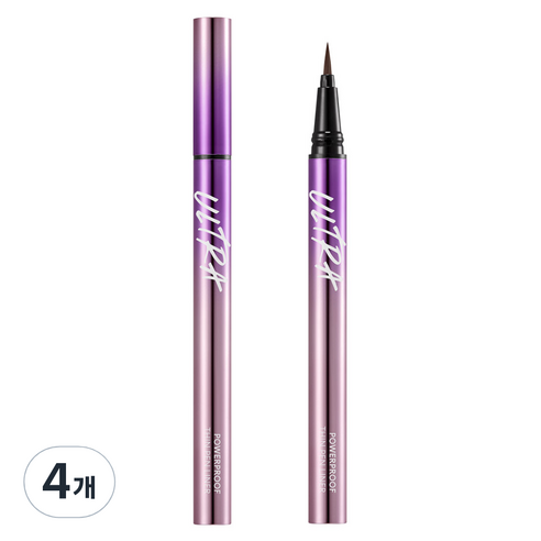 미샤 울트라 파워프루프 씬 펜 라이너 0.4g, 다크브라운, 4개