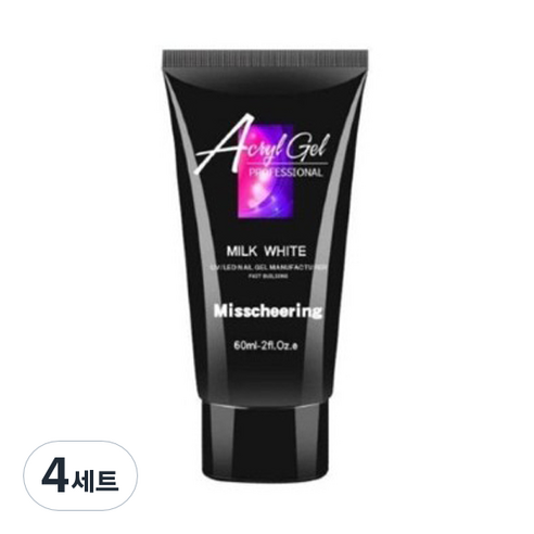 미스치어링 폴리젤 연장 60ml 세트, 밀크화이트, 4세트