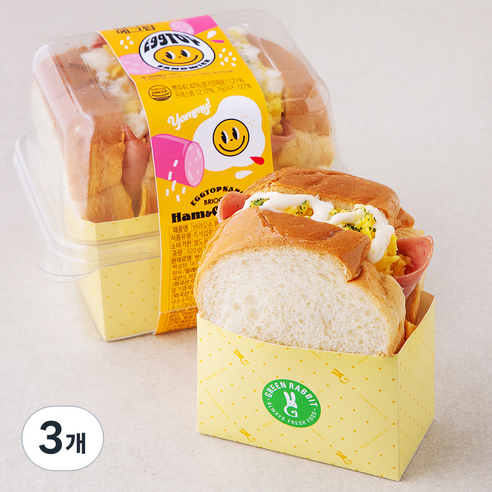 그린래빗 브리오슈 햄치즈 에그탑 2개입, 320g, 3개