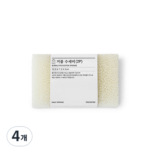 생활살림 뽀송 거품 주방 수세미, 2개입, 4개