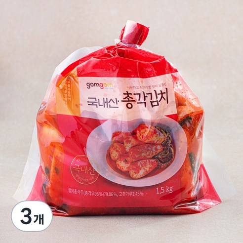 곰곰 국내산 총각 김치, 1.5kg, 3개