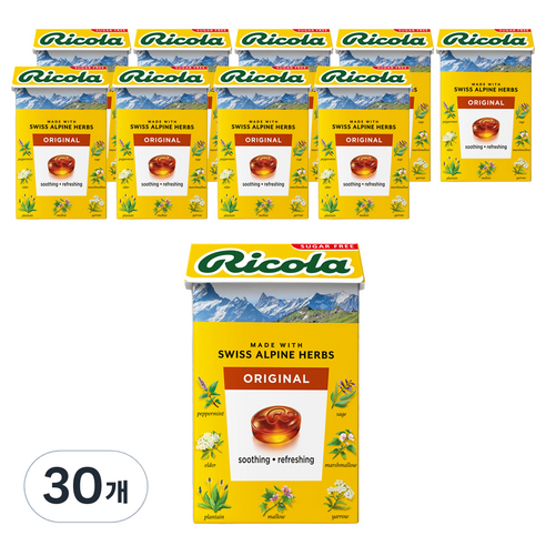 무설탕 스위스 허브캔디 리콜라 오리지널, 40g, 30개