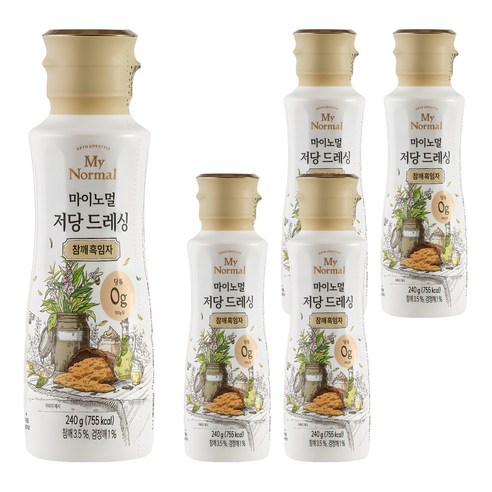 마이노멀 저당 드레싱 참깨흑임자, 240g, 5개