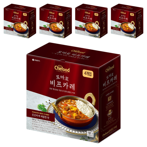 쉐푸드 토마토비프카레, 680g, 5개