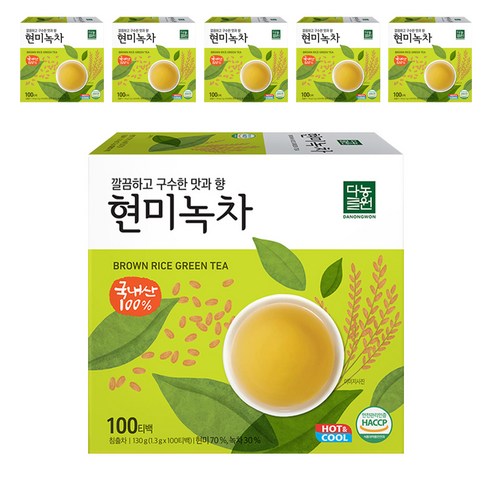 다농원 현미녹차 티백, 1.3g, 100개입, 6개