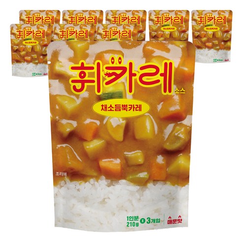 휘카레 채소듬뿍 카레 매운맛, 210g, 9개