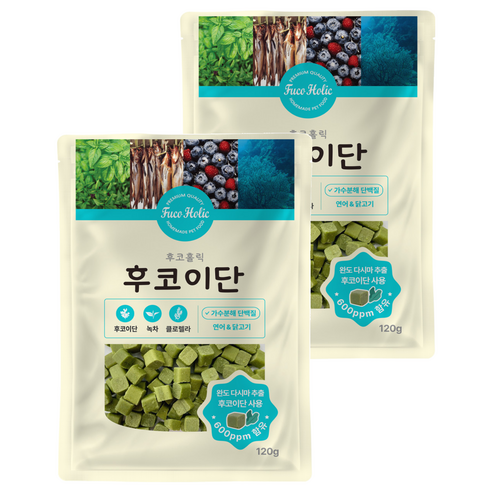 후코홀릭 강아지 수제간식, 후코이단, 120g, 2개
