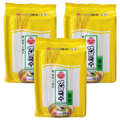 오뚜기옛날 국수 중면, 2.5kg, 3개