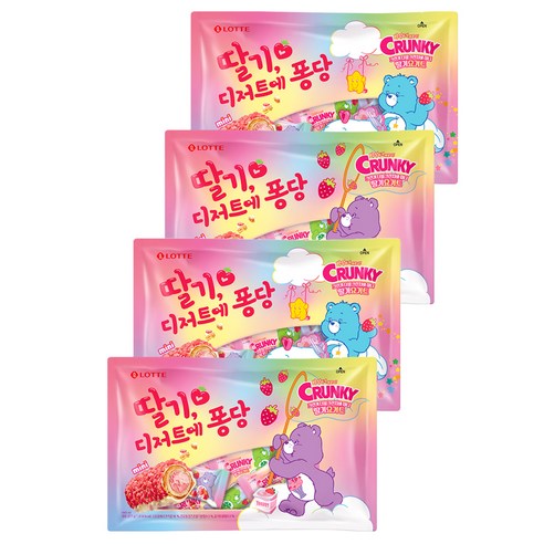 크런키 더블크런치바 딸기요거트 랜덤발송, 377g, 4개