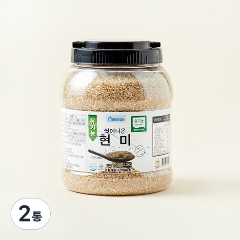 대구농산 유기농 씻어나온 현미, 2.2kg, 2통