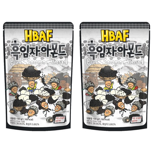 바프 흑임자 아몬드, 190g, 2개