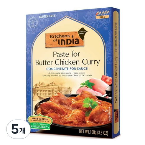 키친오브인디아 버터 치킨 커리 페이스트, 100g, 5개