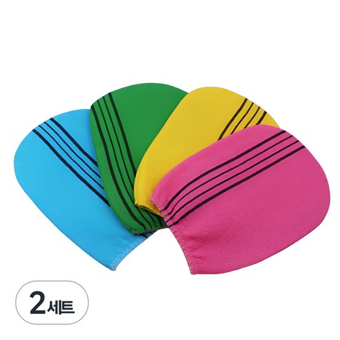 알록달록 폭신하고 때 줄줄 밀리는 이태리 스폰지 때수건 4종 세트, 혼합색상, 2세트