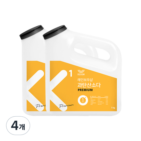 레인보우샵 K1 과탄산소다 프리미엄 왕톡톡이, 1kg, 4개