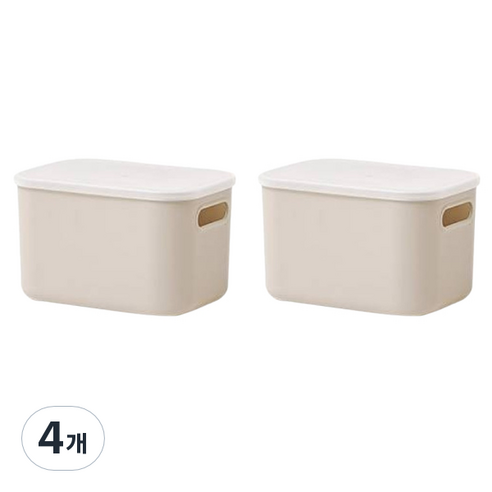 룸앤홈 애니 팬트리 수납박스, 베이지, S(180 x 260 x 160 mm), 4개