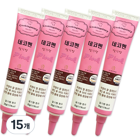 쿠킹스토리 데코펜 핑크, 20g, 15개