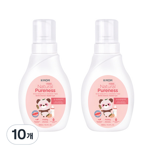 케이맘 퓨어니스 젖병세정제 거품형 용기, 500ml, 10개
