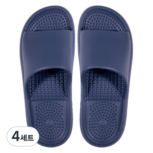 언헤브 심플 솔리드 지압 슬리퍼 세트 255, 03 블루그레이, 4세트