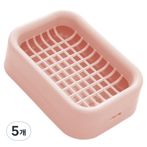 하이엉클 심플 파스텔 물빠짐 비누받침대, 핑크, 5개