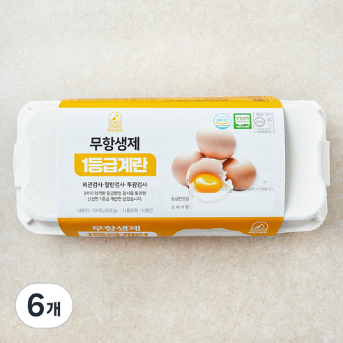 계란의정원 무항생제 1등급 계란, 6개, 10구