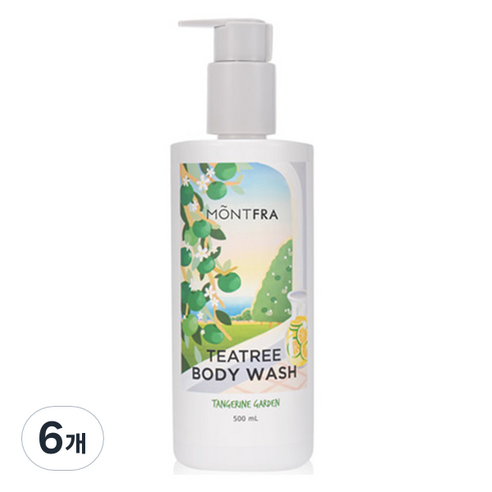 몽프라 약산성 티트리 바디워시 탠저린가든, 500ml, 6개