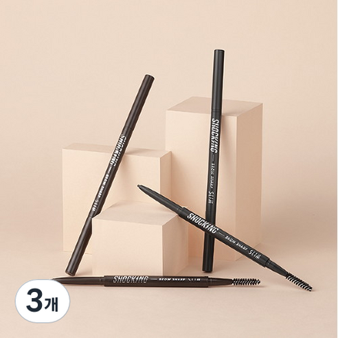 토니모리 더쇼킹 비건 아이브로우 샤프 슬림, 3개, 02 내추럴브라운