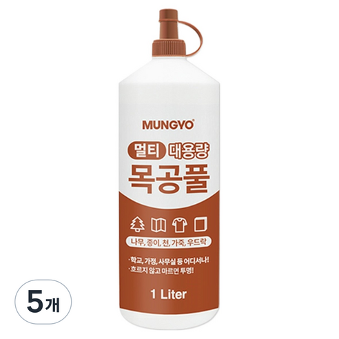 문교 멀티 목공풀, 5개, 1L
