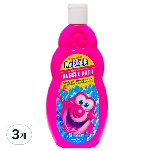 미스터버블 오리지널 유아용 거품목욕제 딸기향, 473ml, 3개