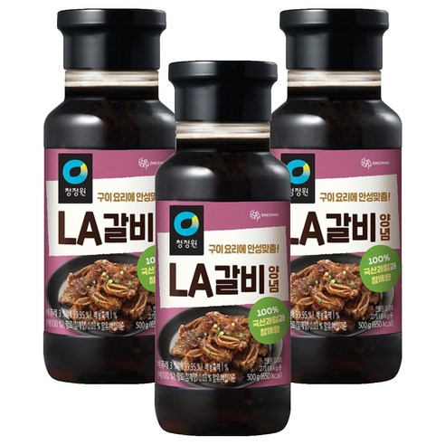 청정원 LA갈비양념, 500g, 3개