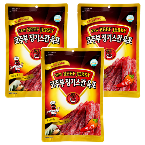코주부 징기스칸 육포 매운맛, 130g, 3개