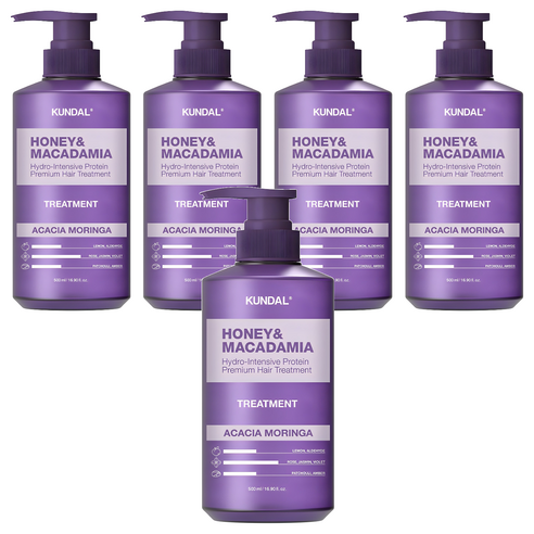 쿤달 허니 앤 마카다미아 헤어 트리트먼트 아카시아모링가향, 500ml, 5개