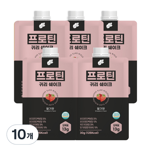 논앤밭위드 프로틴 귀리쉐이크 딸기맛, 30g, 10개