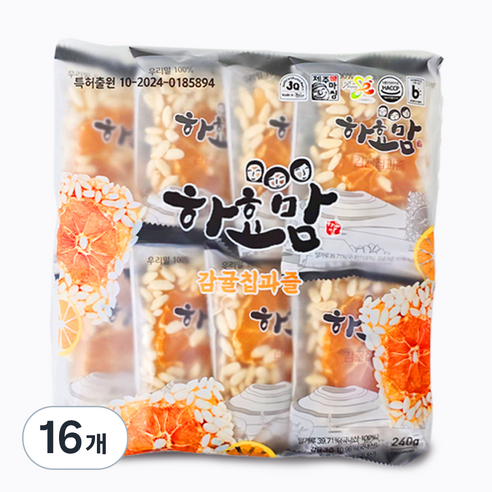 하효맘 제주 감귤칩과즐, 30g, 16개