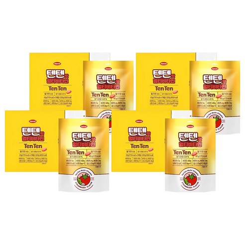 텐텐 멀티비타민 5p, 딸기맛, 200g, 4개