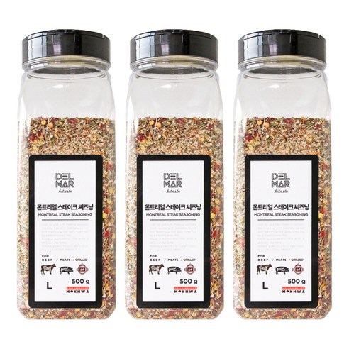 딜리셔스마켓 몬트리얼 스테이크 시즈닝 대형, 500g, 3개
