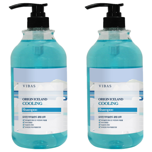 비바스 오리진 아이슬란드 두피 쿨링 샴푸, 1kg, 2개