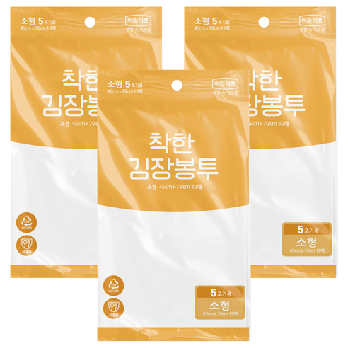 이라이프 착한 김장봉투 45 x 70 cm, 3개, 10개입, 소형(약5포기)