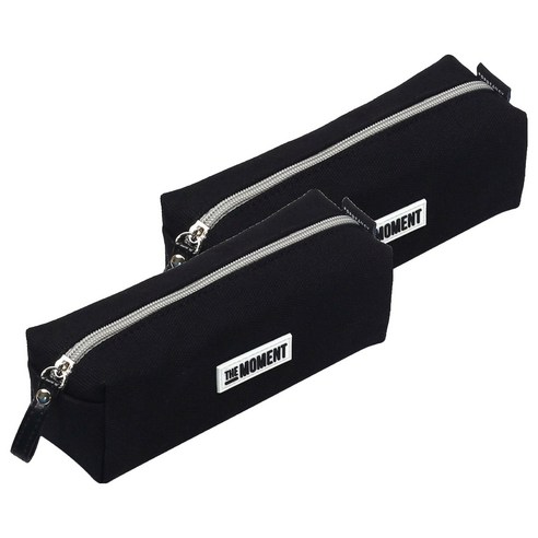 포포팬시 더모먼트 심플 펜파우치, 블랙, 2개