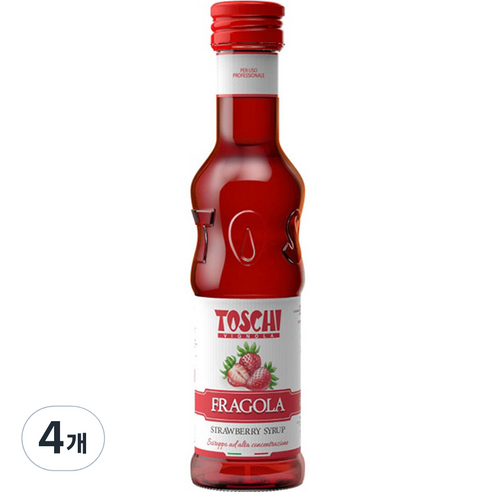 토스키 스트로베리 시럽, 250ml, 4개