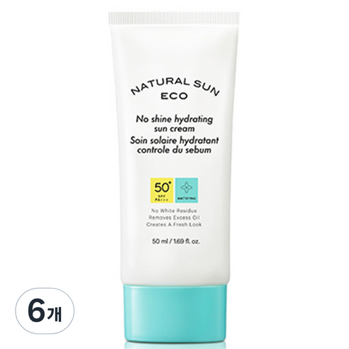 더페이스샵 내추럴 선 피지잡는 수분 선크림 50ml SPF50+ PA+++, 6개
