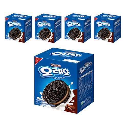 오레오 초콜릿 크림 샌드위치 쿠키, 1kg, 5개