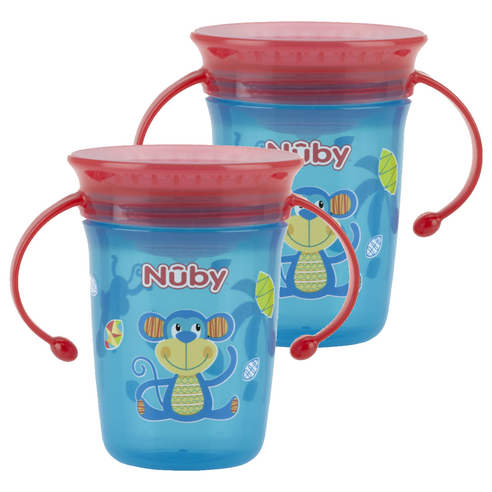 누비 유아용 티칭컵 240ml 10410, 아쿠아, 2개