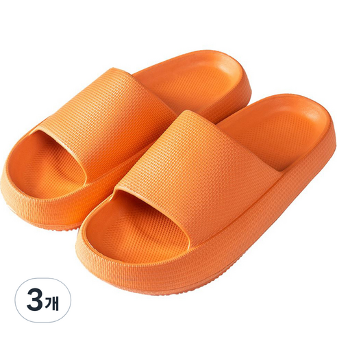 라이프서치 미끄럼 방지 쿠션 슬리퍼, 오렌지, 3개